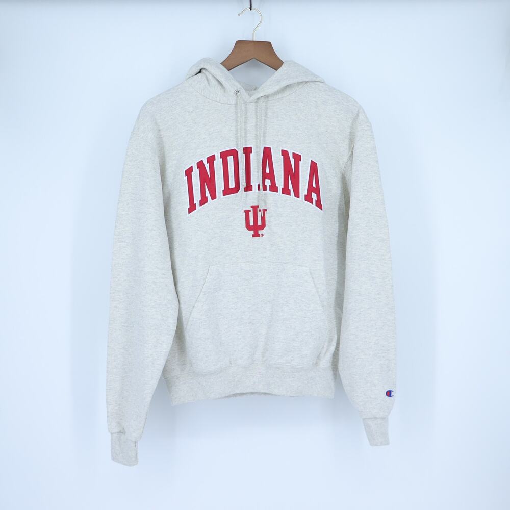 Champion League Collegiate Hoodie Pullover Gray Indiana Hoosiers Men's S